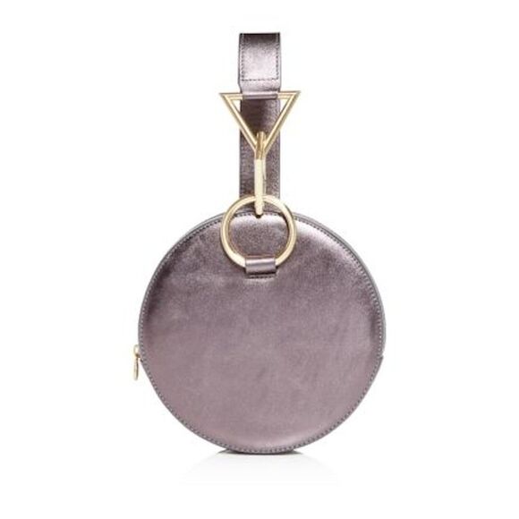 TARA ZADEH Women's Silver Leather Single Strap Handbag Purse